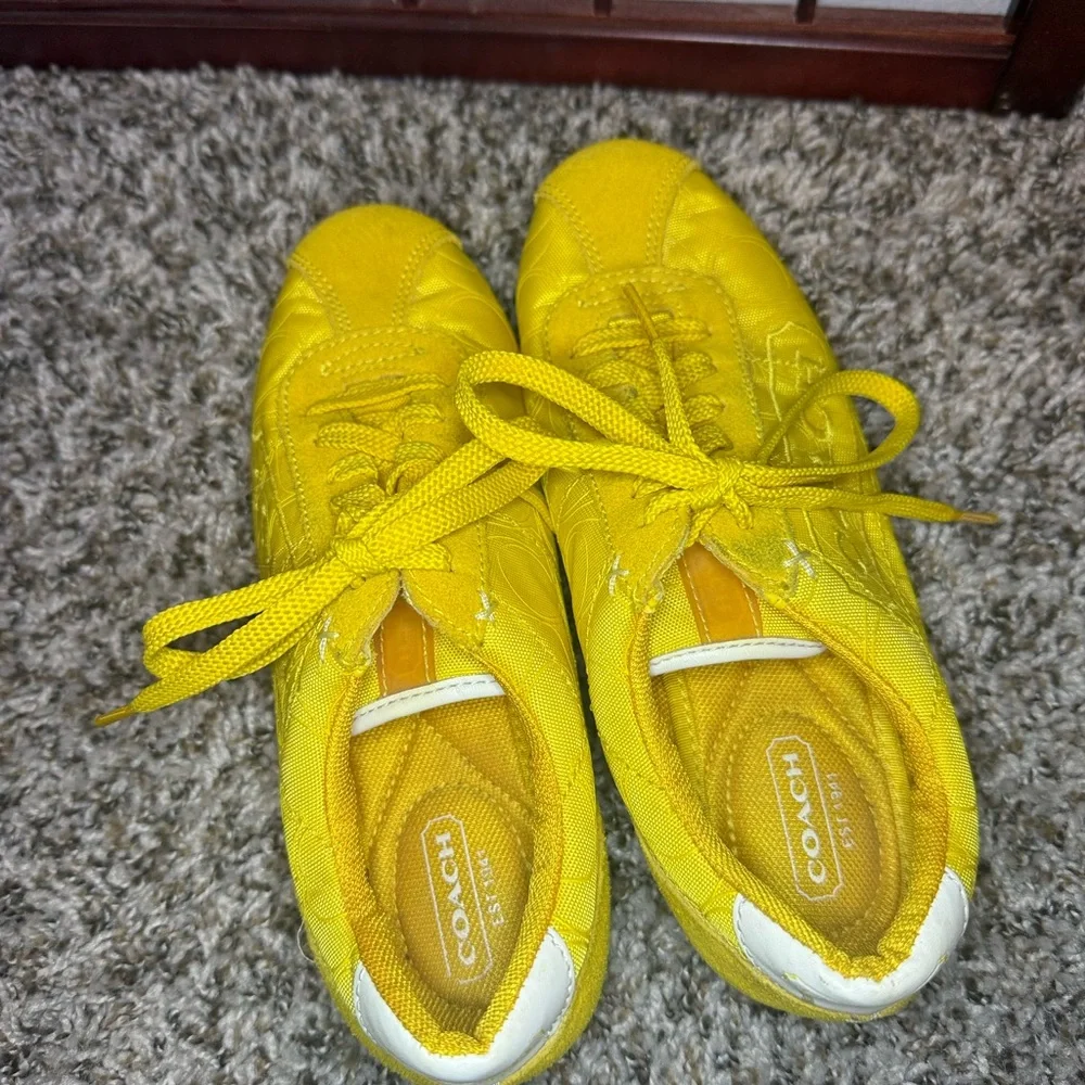 Coach Women's Yellow Sneakers - Picture 3 of 3